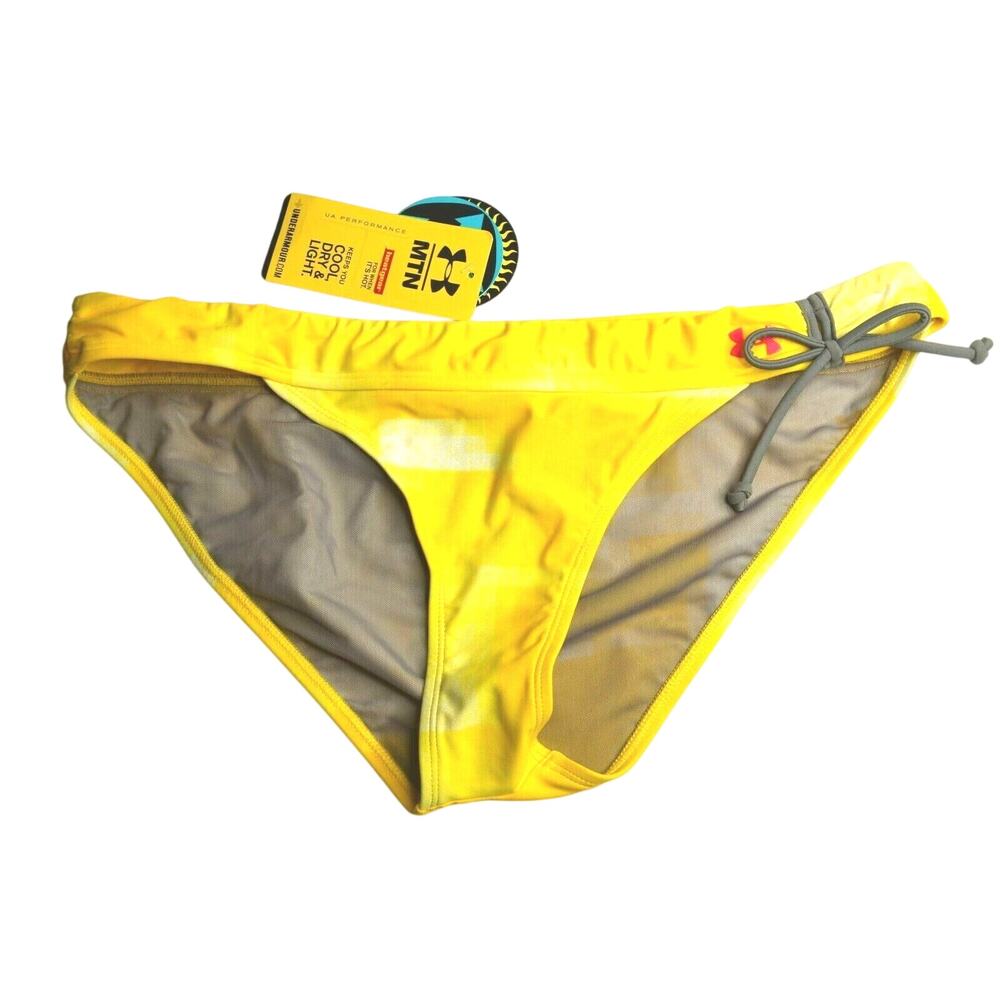 UNDER ARMOUR, Size Extra Large, Fitted Yellow & Gray Heatgear Bottoms
